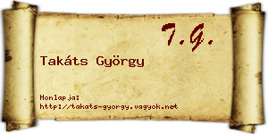 Takáts György névjegykártya