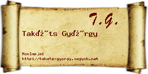 Takáts György névjegykártya